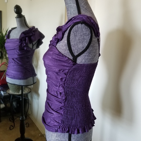 Purple Ruffled Top - Size Small - Picture 2 of 7